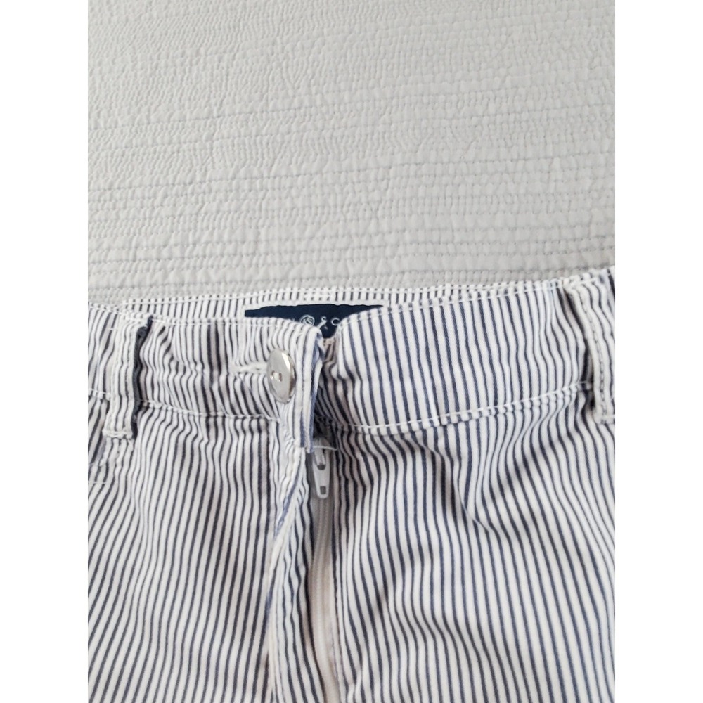 Coastal Nautical Striped Deck Pants Navy White Karen Scott Women's Size 10 - Picture 11 of 14